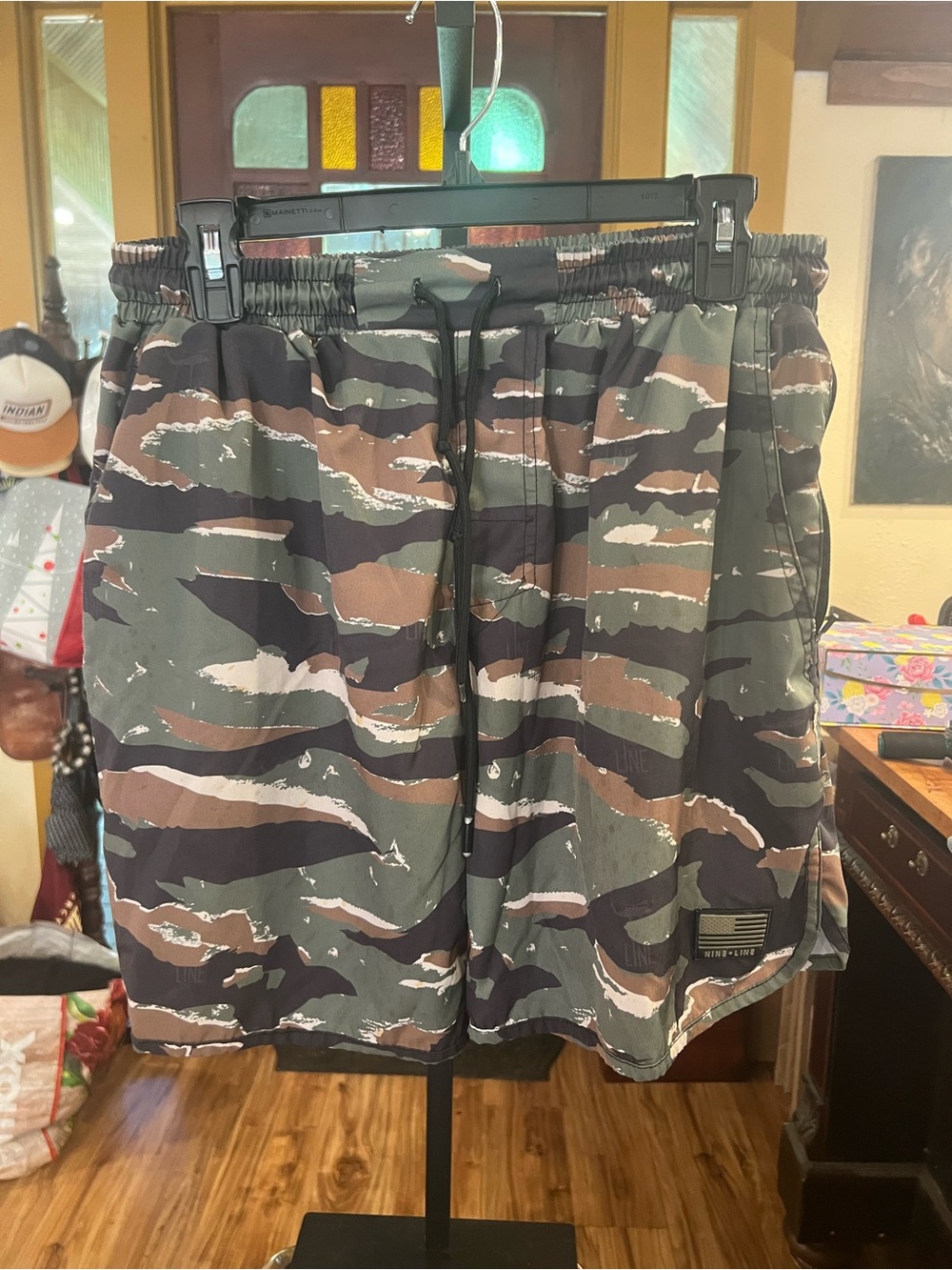 Men's Camo Nine Line Swim Hybrids - Olive & Brown